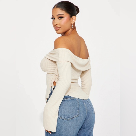 New Fashion Nova Luna Off Shoulder Top Size M - Picture 3 of 4